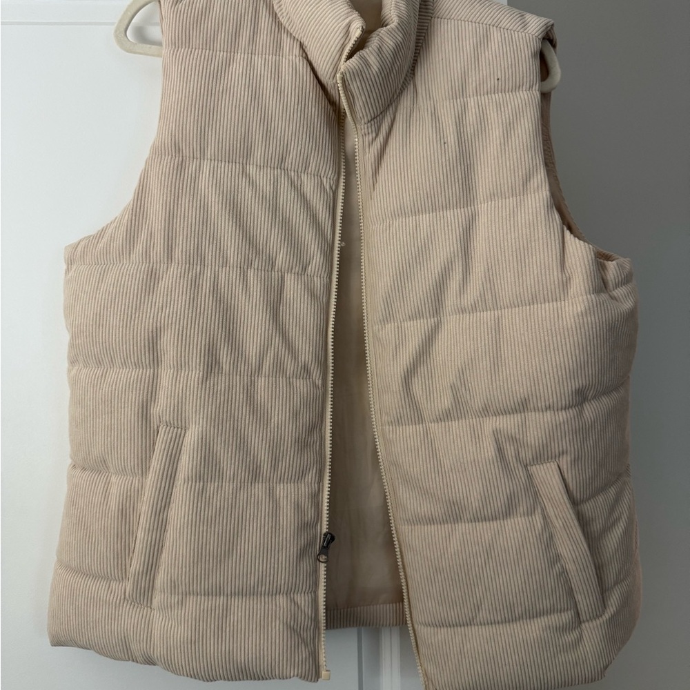 Time and Tru Light Tan Quilted Vest